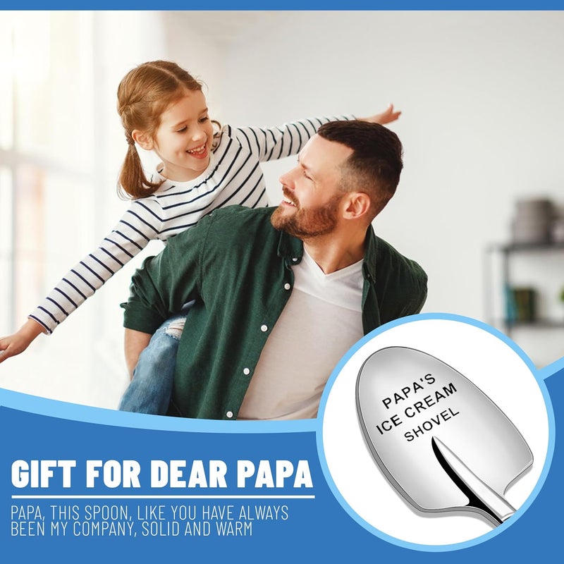 Chambom Gifts for Dad - Dad's Ice Cream Shovel, Father Presents for Papa, Stainless Steel Ice Cream Shovel for Birthday, Christmas, Father's Day Gifts from Daughter Son, Stocking Stuffers for Men - Image 2